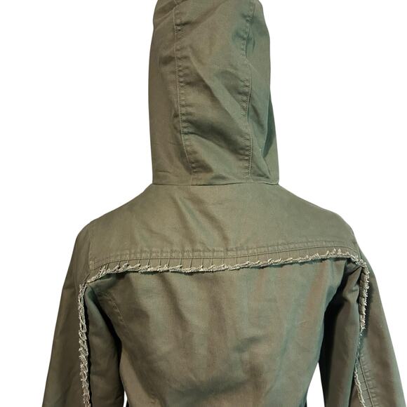 Cat & Jack Kids Jacket SZ L 10-12 Khaki Green Long Sleeve Lined Hooded  Utility - Picture 5 of 13